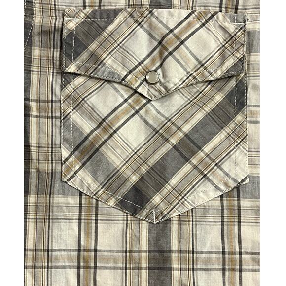 Levi Strauss & Co Two Horse Brand Western Pearl Snap Plaid Shirt Men’s L Cowboy - Picture 5 of 14